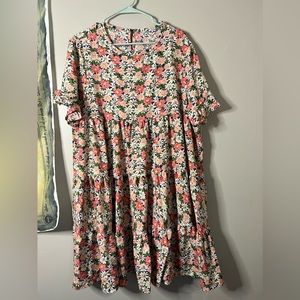 plus size spring floral babydoll style dress